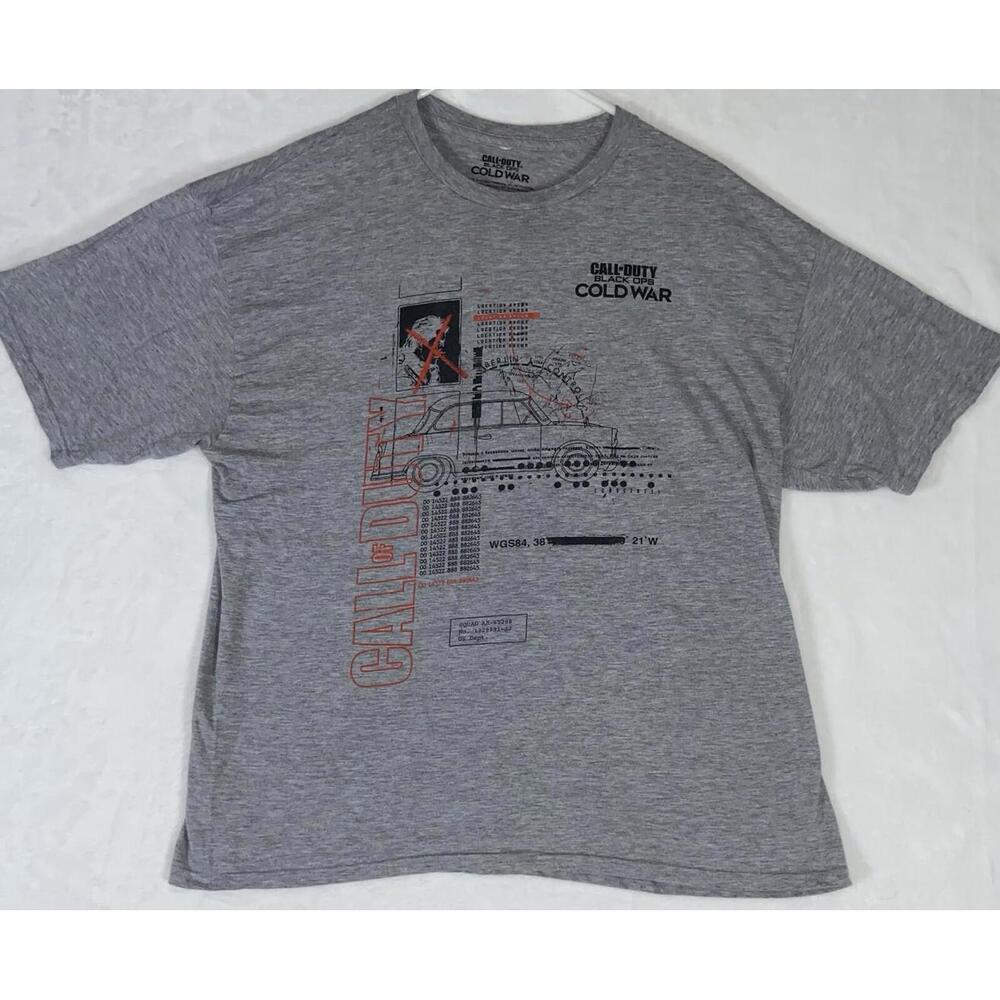 Call of Duty Black Ops Cold War T-Shirt Gray Graphic Cotton Blend Men’s XLarge